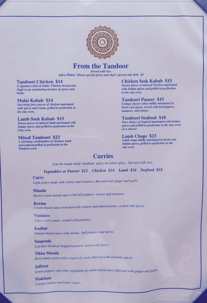 Laxmi's Indian Grille - Reading, PA menu_pic