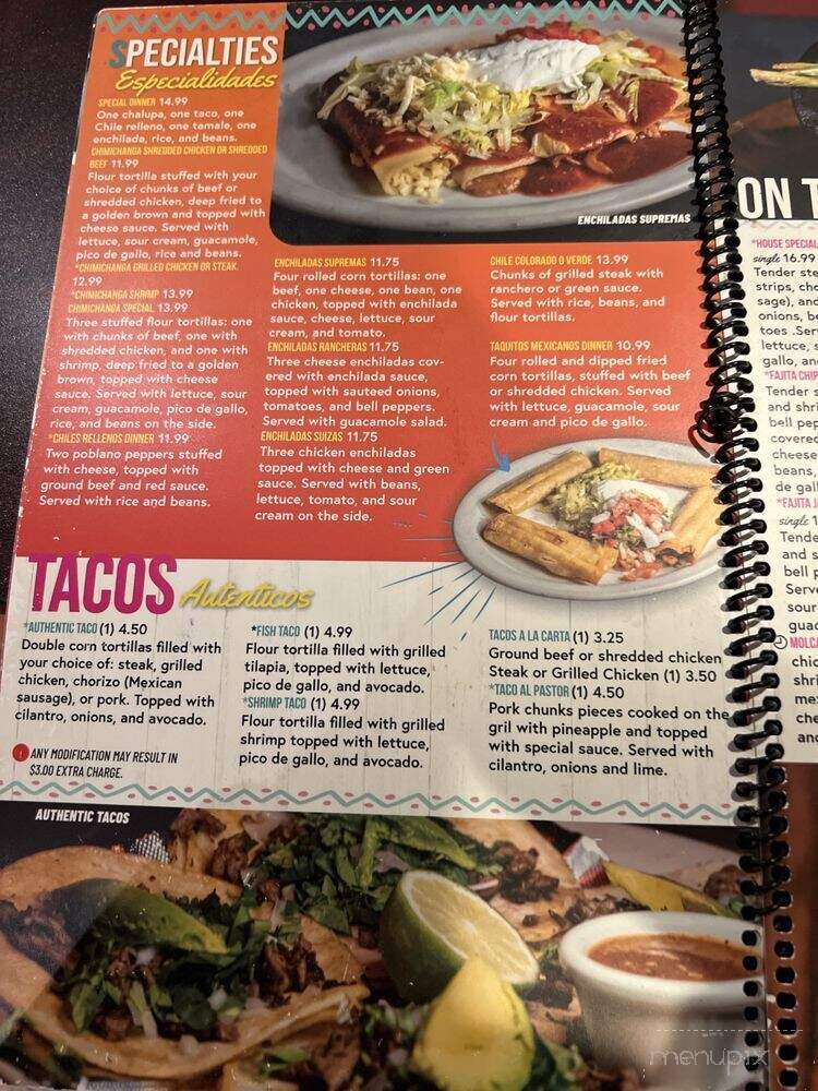 Las Fajitas Mexican Restaurant & Bar - Manchester, TN menu_pic