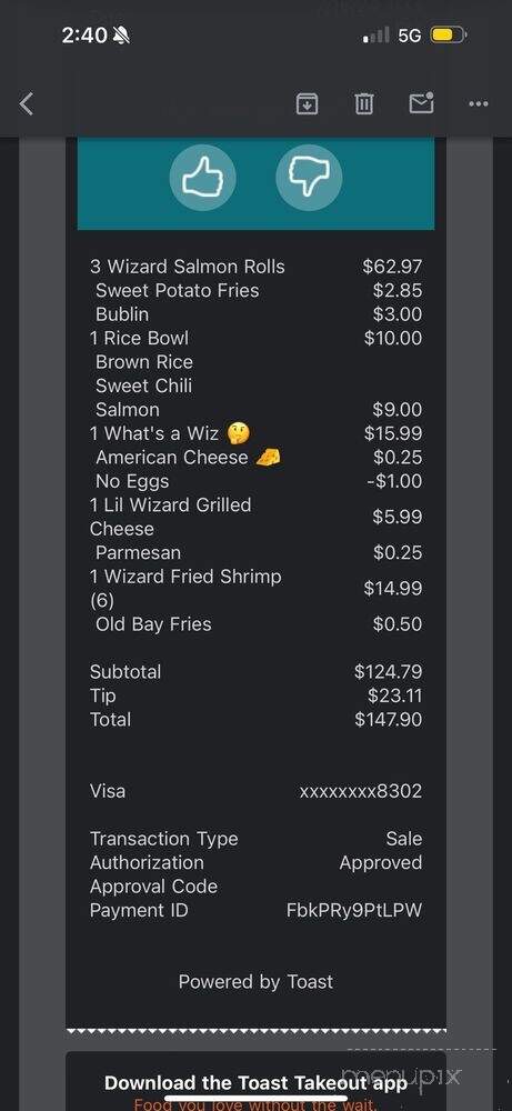 The Wiz Cafe - Philadelphia, PA menu_pic