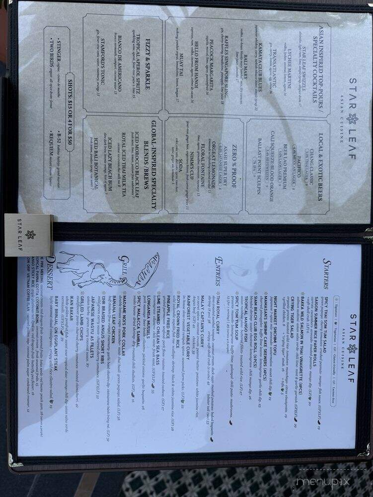 Star Leaf - Pasadena, CA menu_pic
