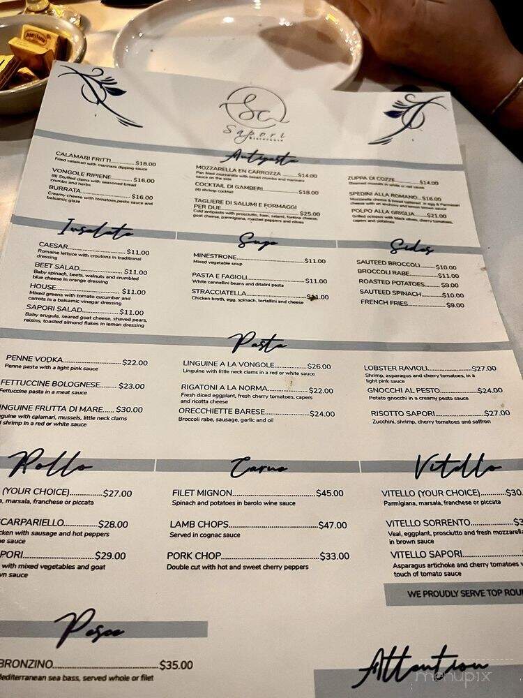 Sapori Ristorante - Staten Island, NY menu_pic