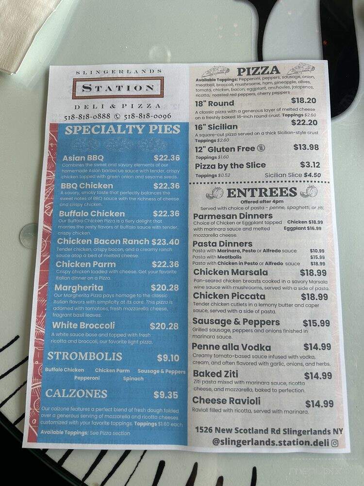 Slingerlands Station Pizzeria & Deli - Slingerlands, NY menu_pic
