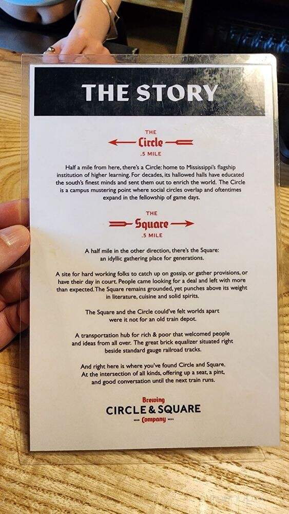 Circle And Square - Oxford, MS menu_pic