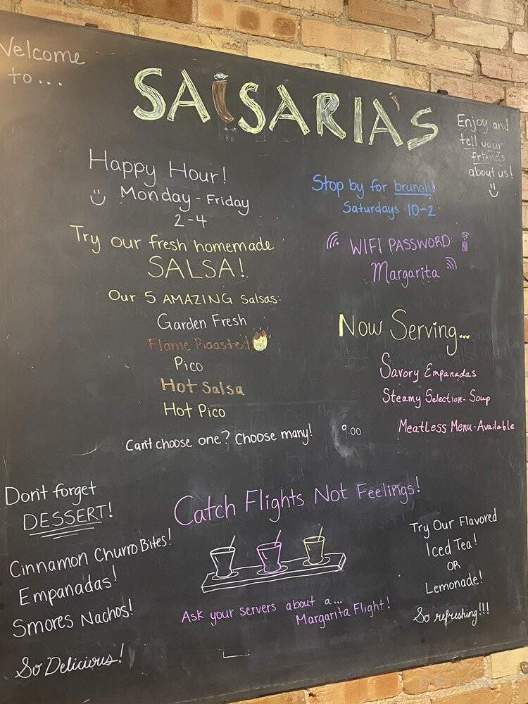 Salsaria's - Tecumseh, MI menu_pic