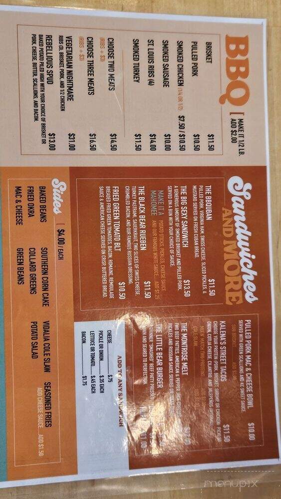 Black Bear Kitchen Clermont - Clermont, FL menu_pic