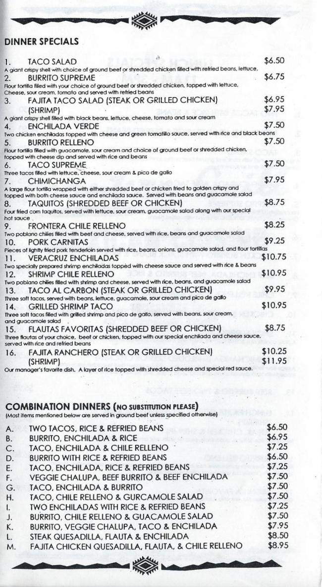 Frontera Grill - Birmingham, AL menu_pic