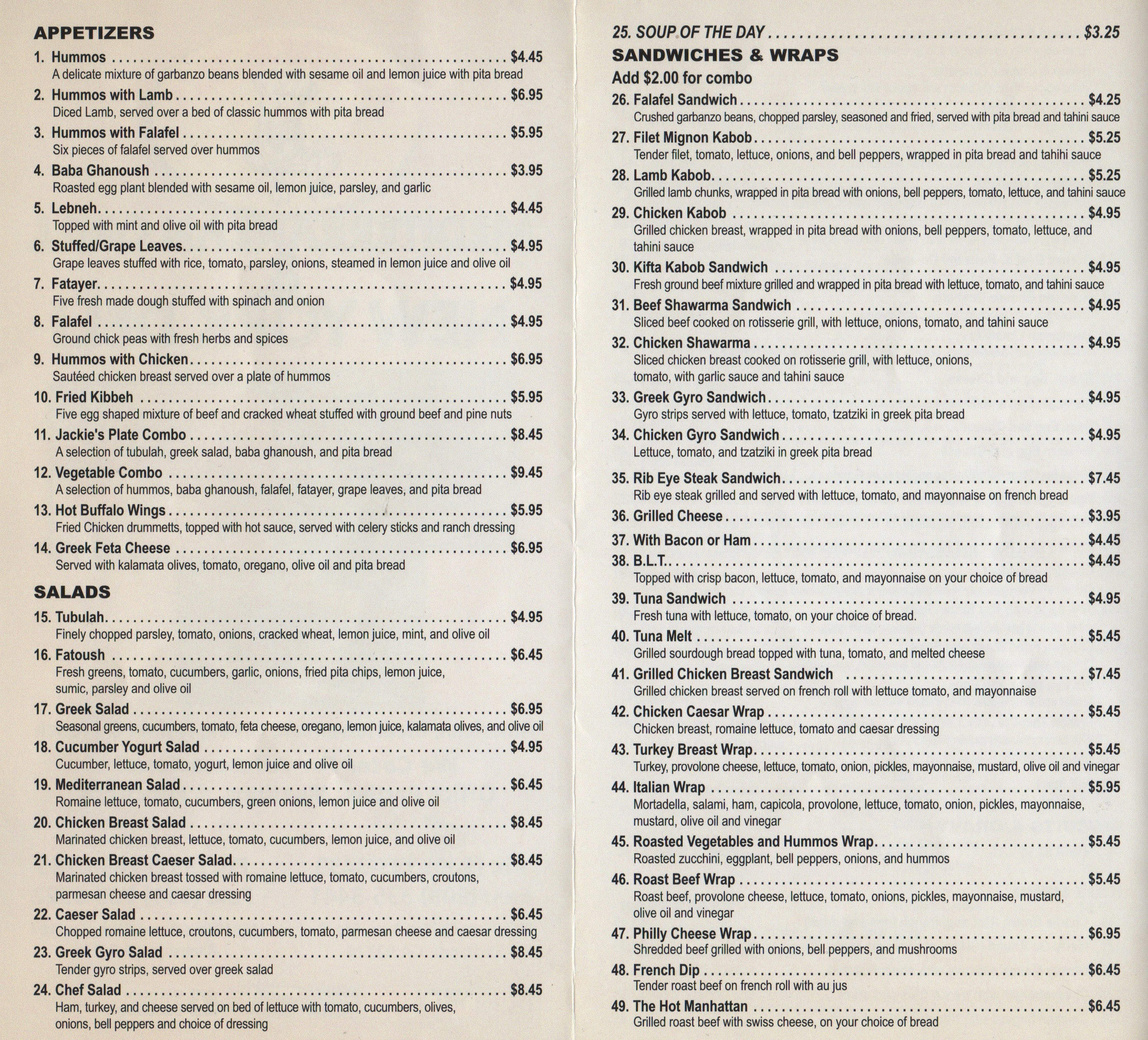 Innabi Mediterranean Grill New York Deli - Riverside, CA menu_pic