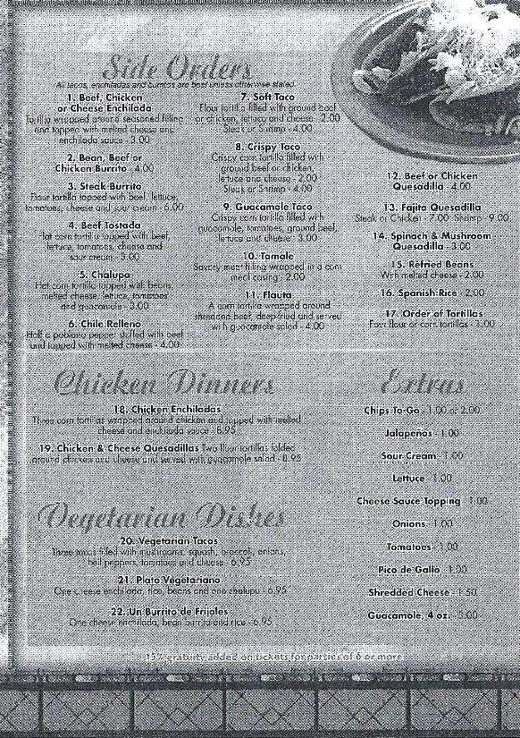 Munoz Mexican Grill - Trussville, AL menu_pic