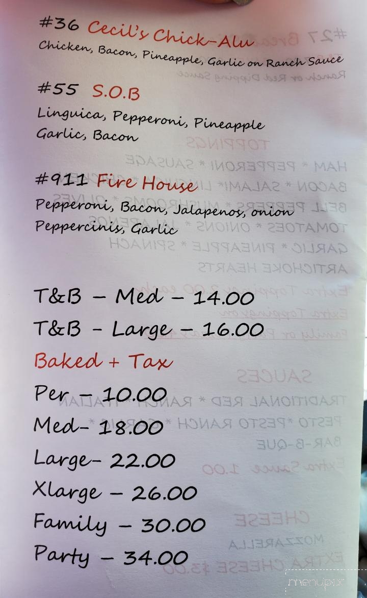 Cecil's Take N Bake Pizza - Clearlake, CA menu_pic