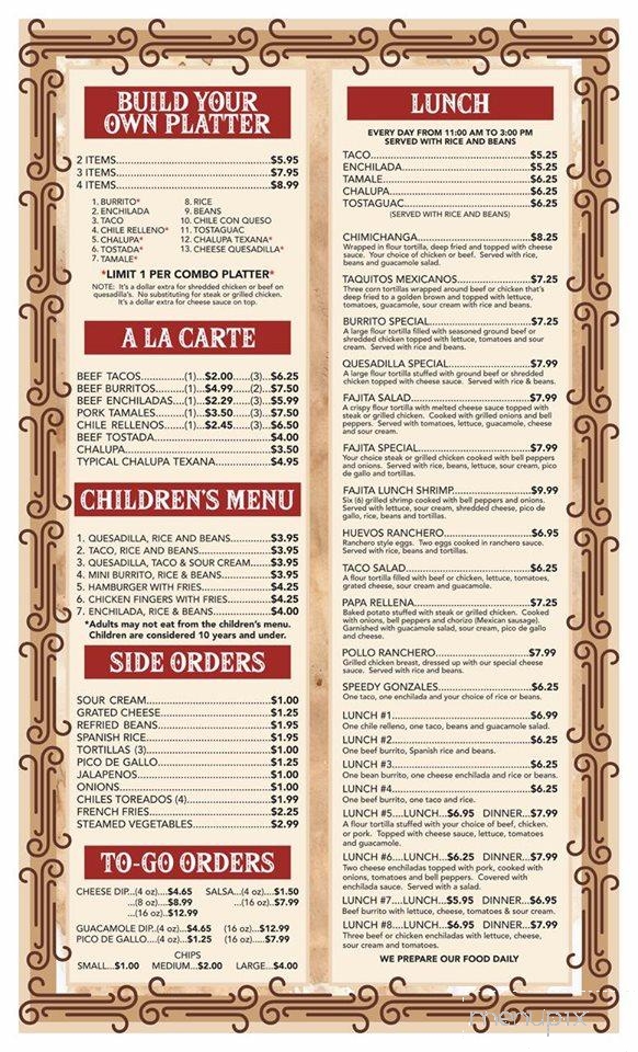 La Piramide - Warrior, AL menu_pic