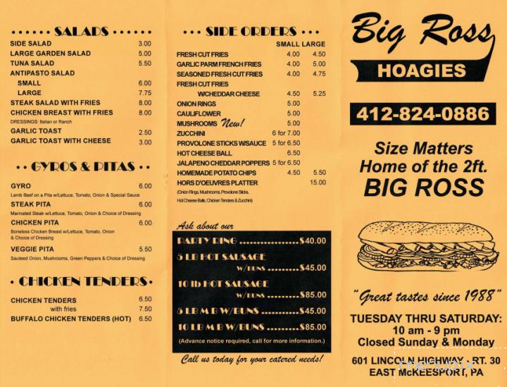 Big Ross Hoagies - East McKeesport, PA