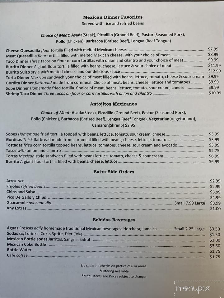 Hacienda De Los Perez - Gilberts, IL menu_pic