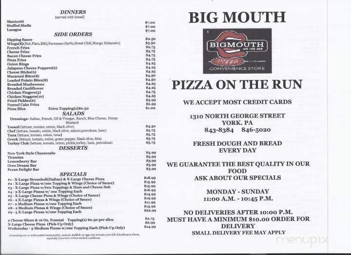 Big Mouth Pizza - York, PA
