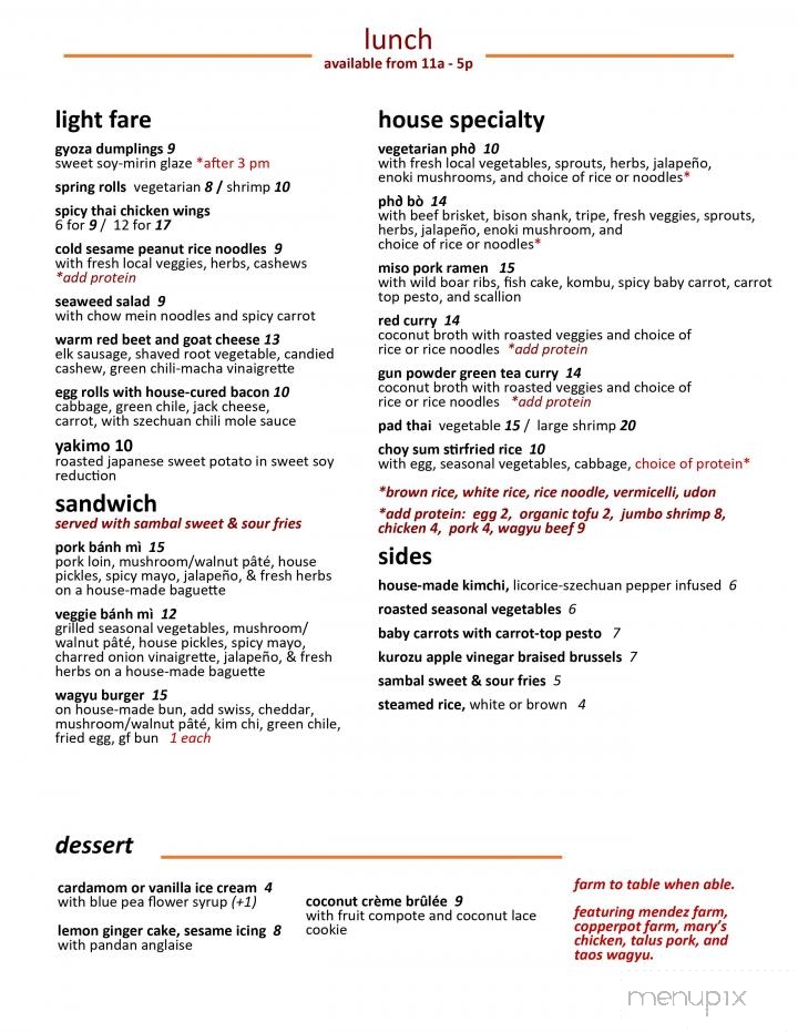 Donabe Asian Kitchen - Taos, NM menu_pic