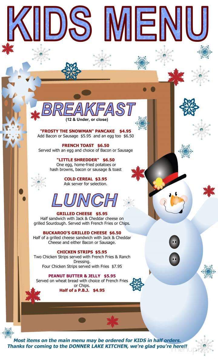 Donner Lake Kitchen - Truckee, CA menu_pic