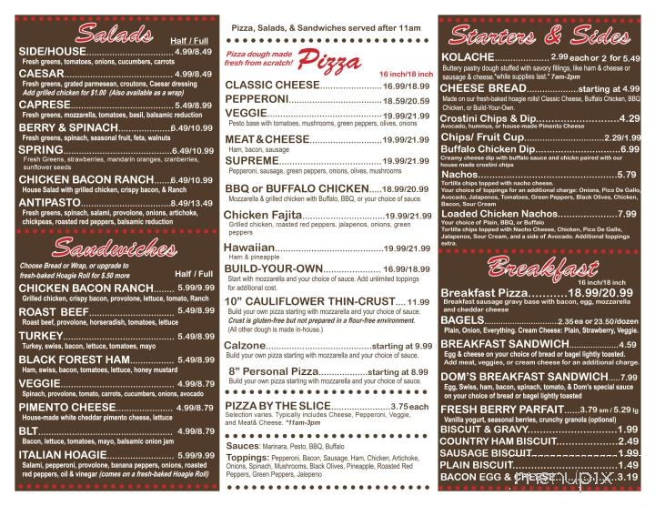 Dom Bakeries - North Wilkesboro, NC menu_pic
