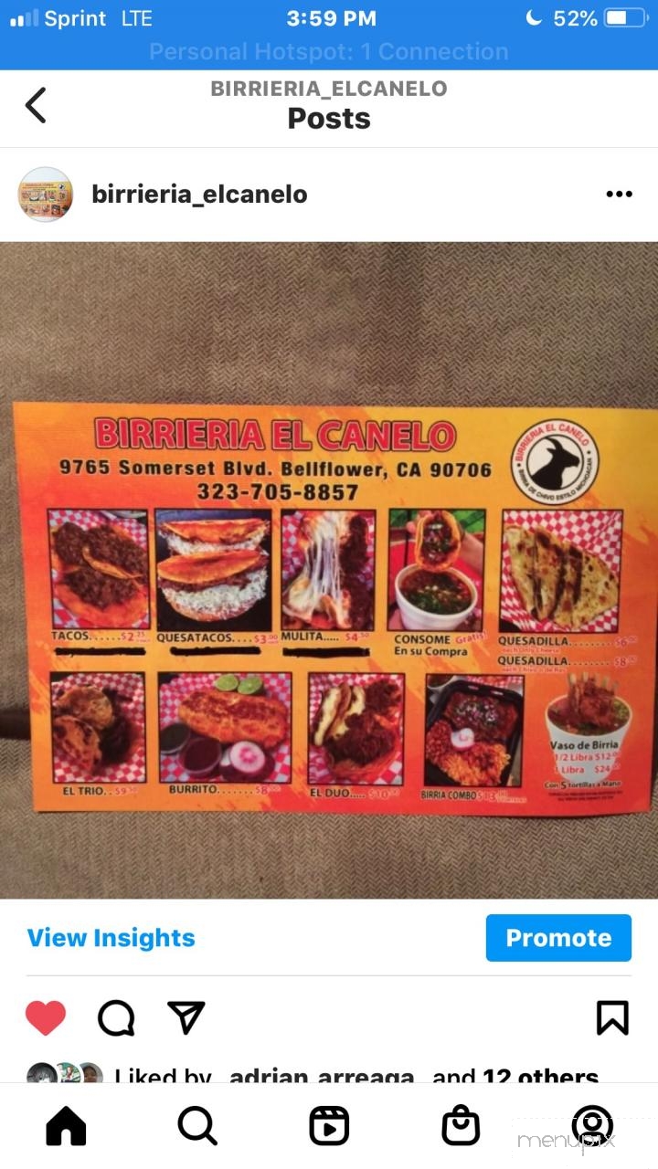 Birrieria El Canelo - Bellflower, CA menu_pic