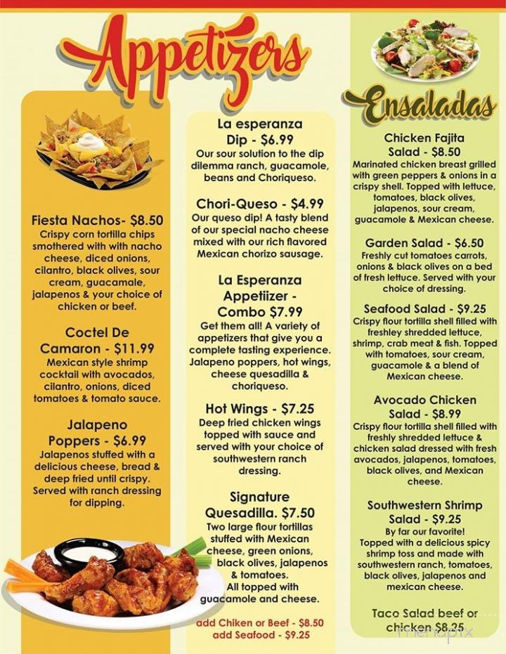 La Esperanza - Elkhart, IN menu_pic
