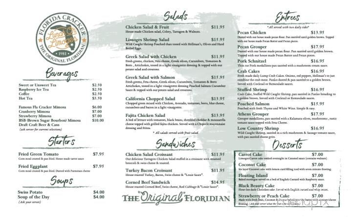 Florida Cracker Kitchen - Dade City, FL menu_pic