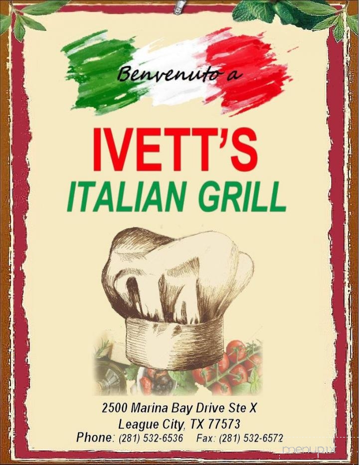Ivett's Italian Grill - League City, TX menu_pic