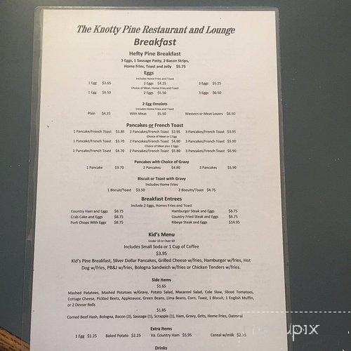 Knotty Pine Restaurant - Front Royal, VA menu_pic