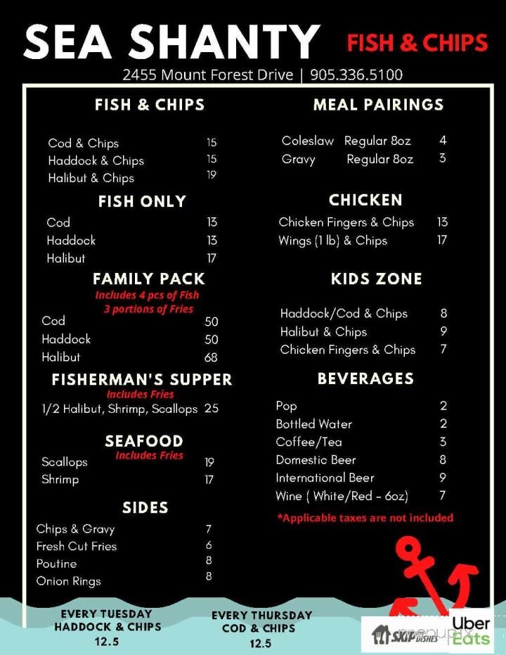 The Sea Shanty Fish & Chips - Burlington, ON