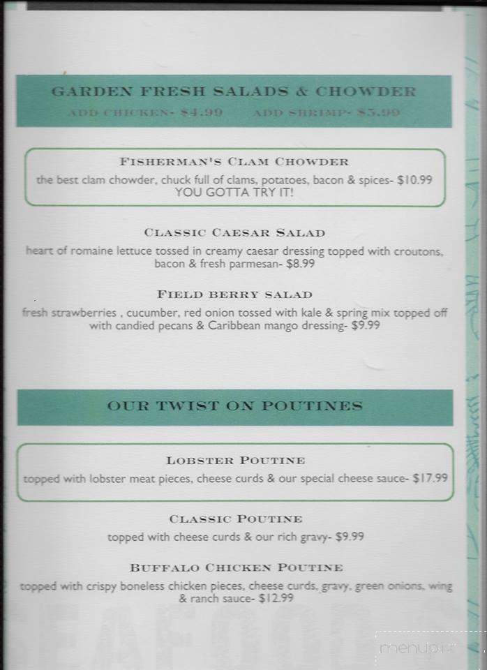 The Fisherman Restaurant - Shediac, NB menu_pic