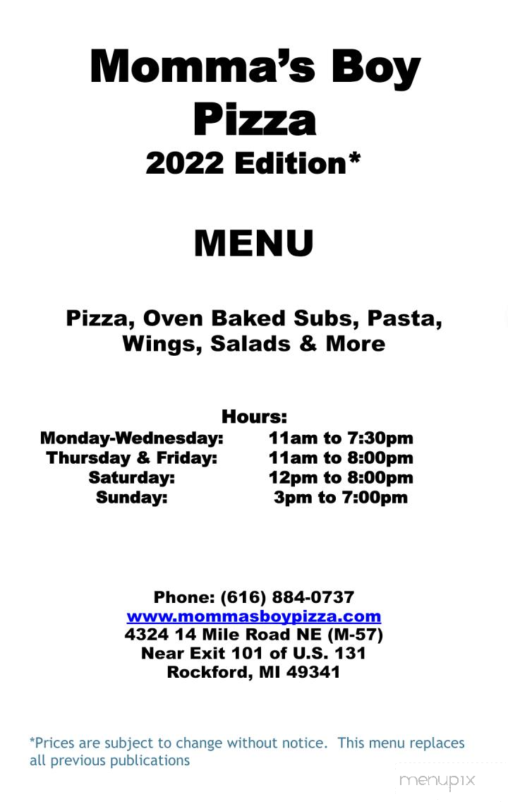 Momma's Boy - Rockford, MI menu_pic