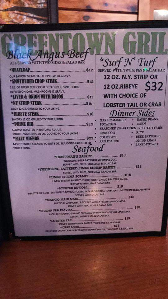 Greentown Grill - Greentown, PA menu_pic