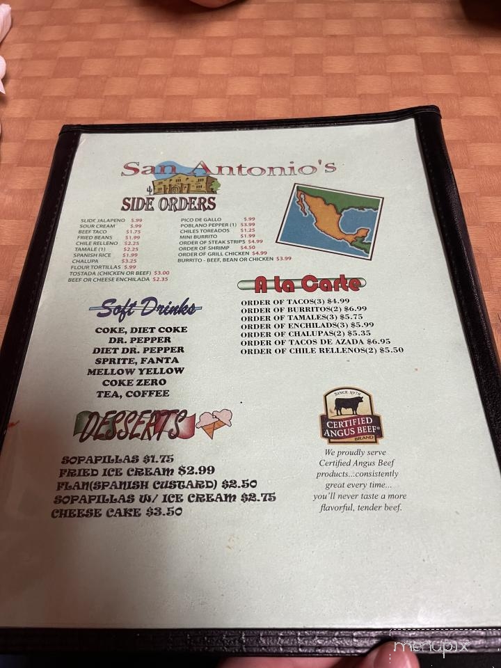 San Antonios - Fyffe, AL menu_pic