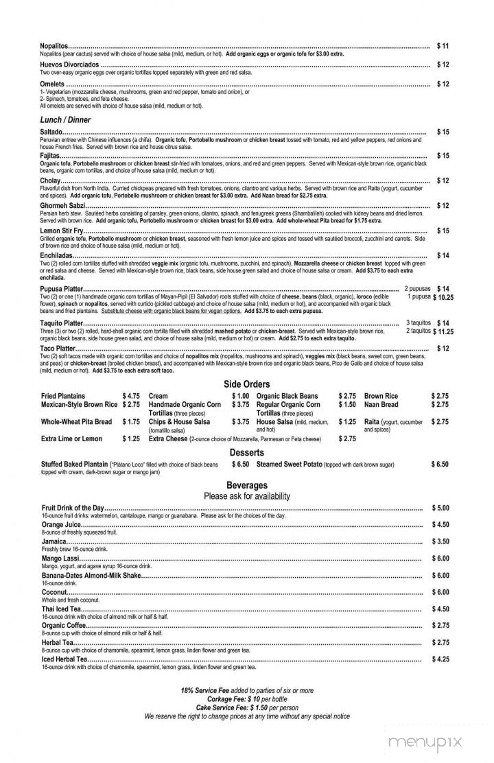 Un Solo Sol - Los Angeles, CA menu_pic