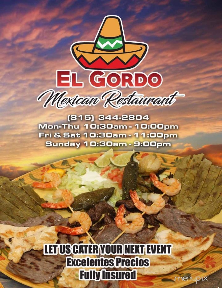 El Gordo Mexican Restaurant - McHenry, IL menu_pic