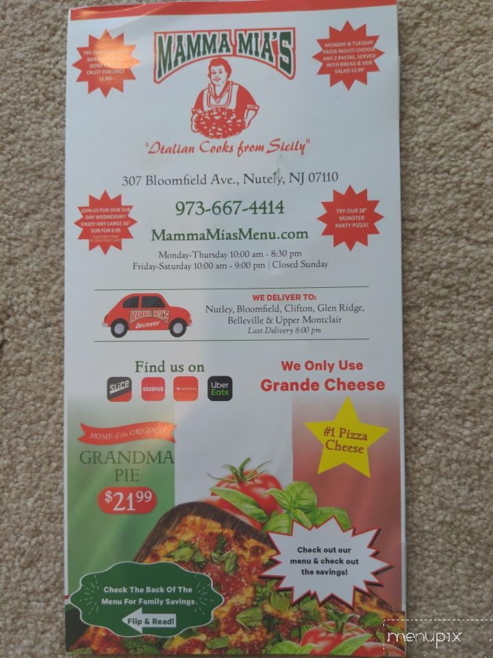 Mamma Mia's - Nutley, NJ menu_pic