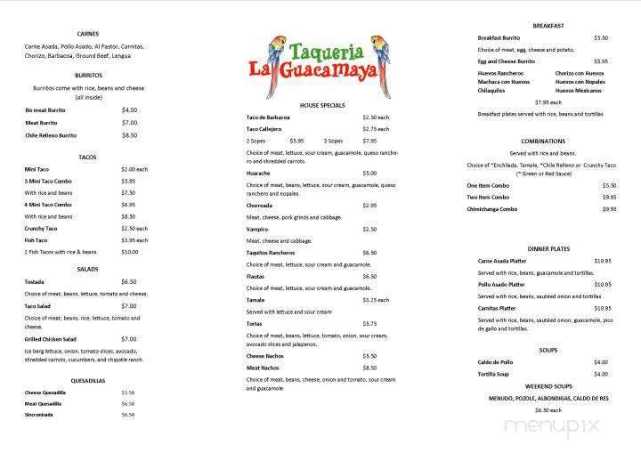 Taqueria La Guacamaya - Grants Pass, OR menu_pic