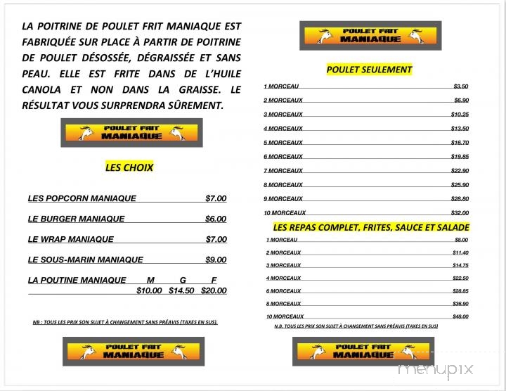 Casse-Croute Lorrain - Gatineau, QC menu_pic