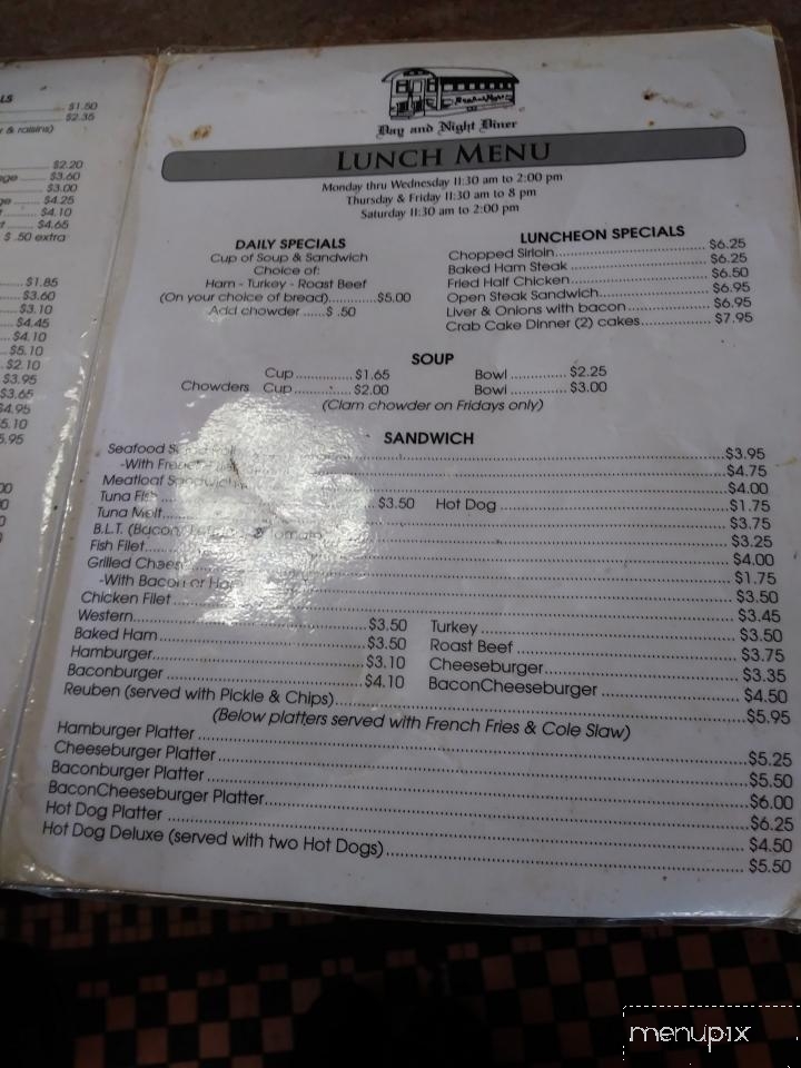 Day & Night Diner - Palmer, MA menu_pic