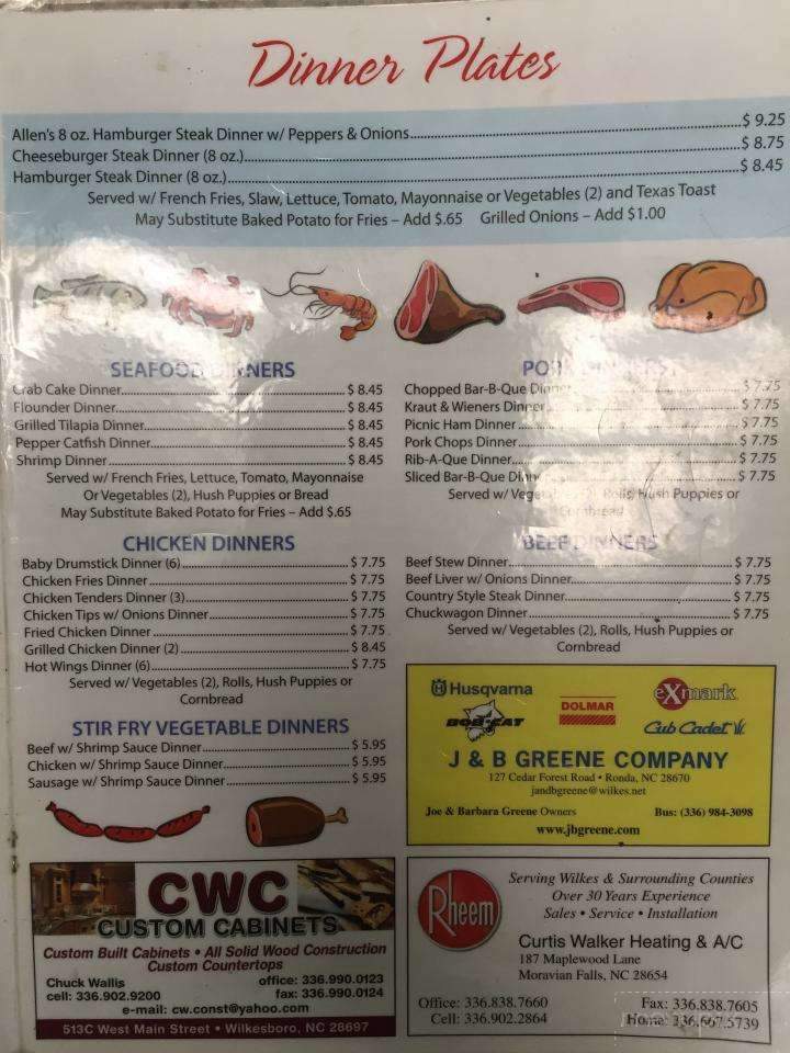 Harold's Restaurant - Wilkesboro, NC menu_pic