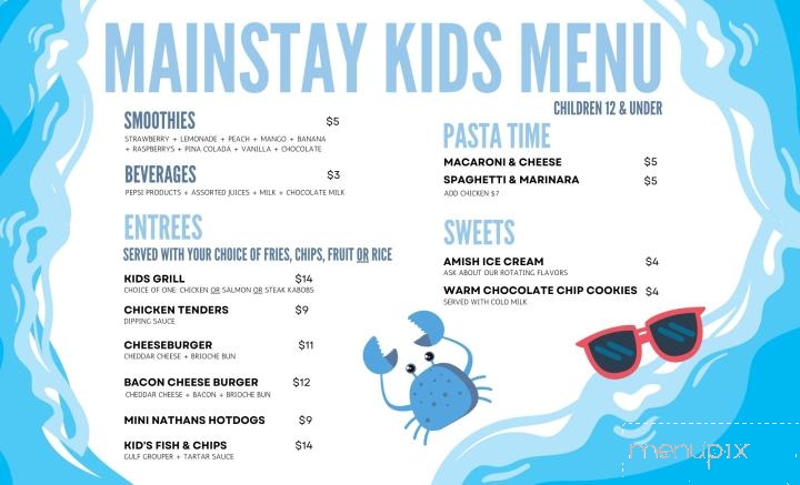 Mainstay Tavern at the Sheraton - Clearwater, FL menu_pic