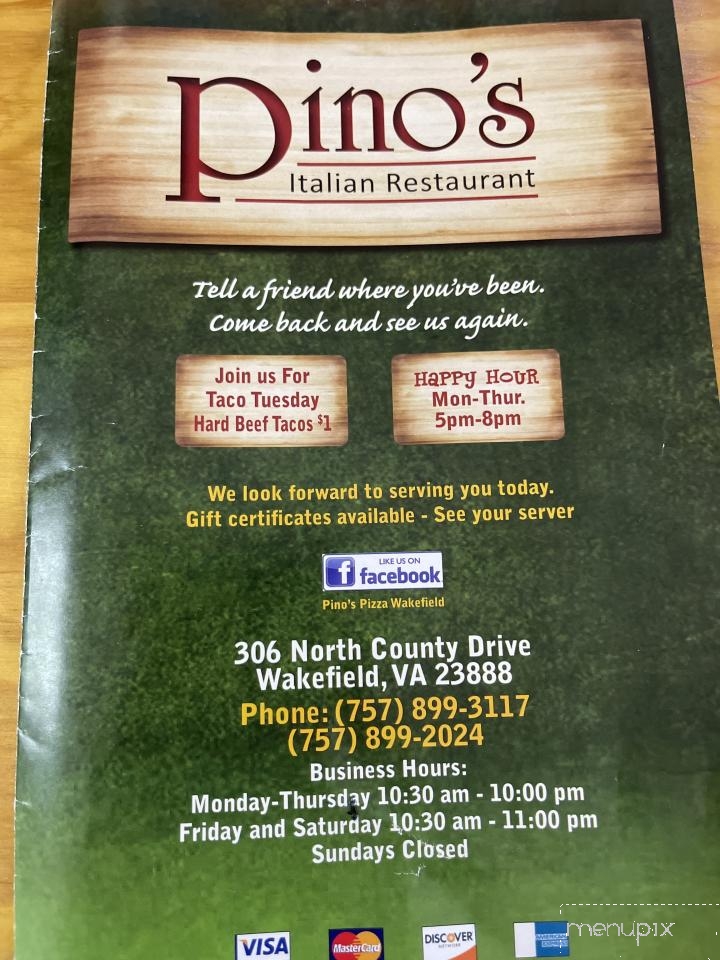 Pino's Pizza - Wakefield, VA