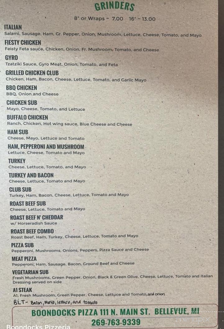 Boondock's Pizzeria - Bellevue, MI menu_pic