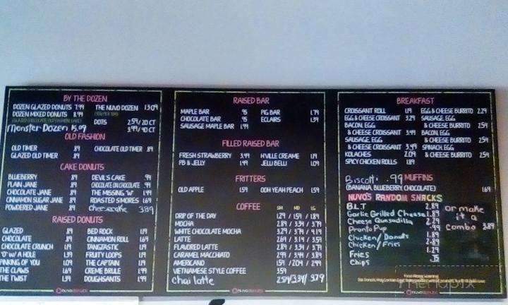 Nuvo Donuts - Goodlettsville, TN menu_pic