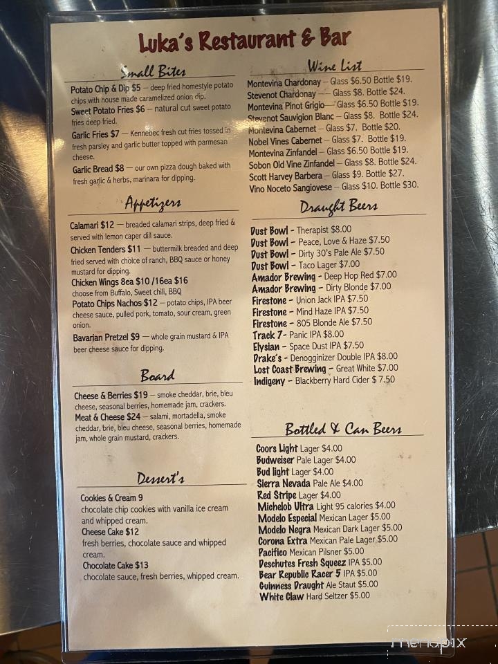 LUKA's - Jackson, CA menu_pic