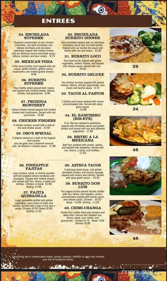 Azteca Mexican - Columbia, MS menu_pic