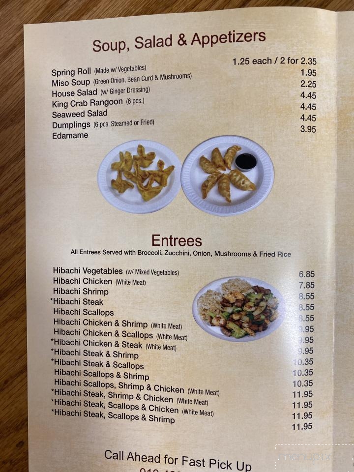 Nakato Express - Cary, NC menu_pic