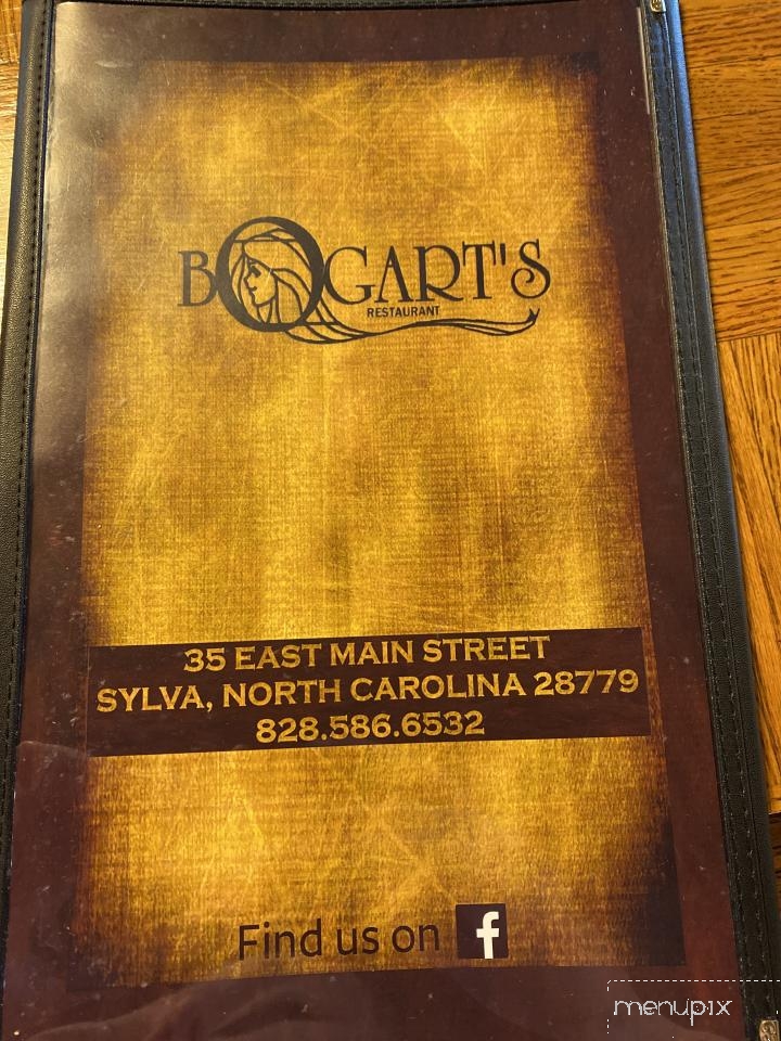 Bogart's Restaurant - Sylva, NC menu_pic