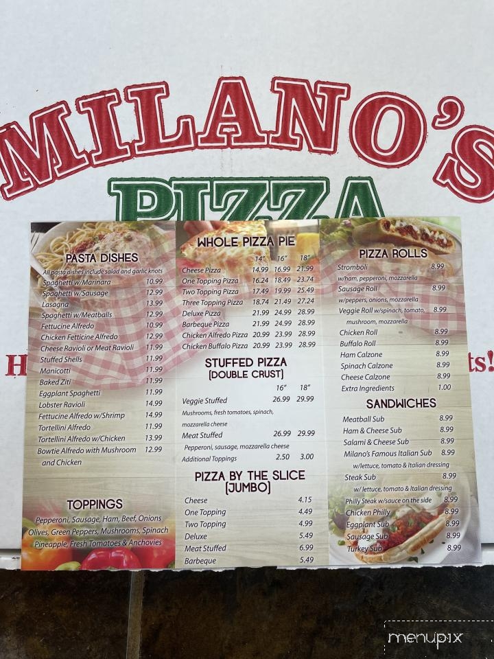 Milano's Pizza - Somerville, TN menu_pic