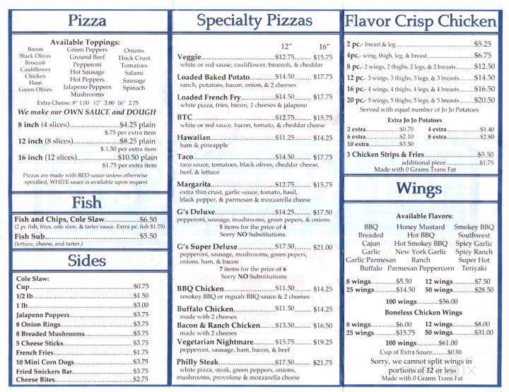 G's Pizza World - Washingtonville, OH