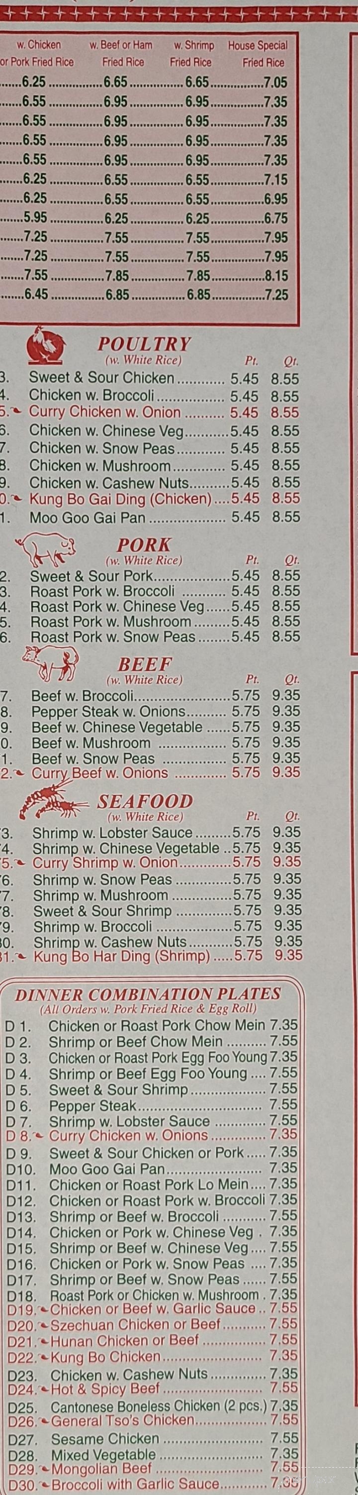 Jin Jin Chinese Restaurant - Florence, SC menu_pic