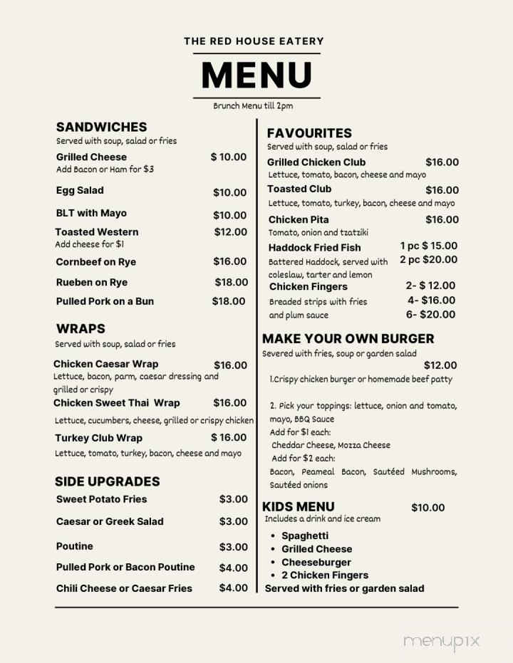 Tommy D's Restaurant & Steakhouse - Hanover, ON menu_pic