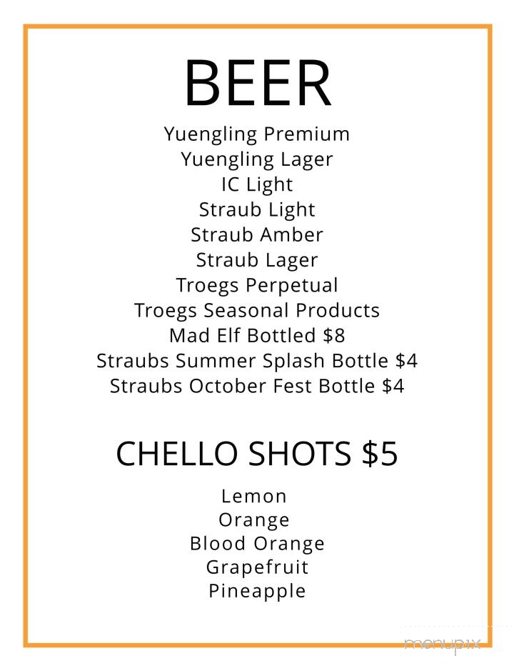 Buddy Boy Winery - Duncannon, PA menu_pic